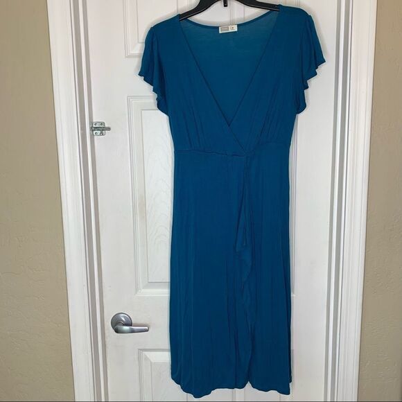 Old Navy Maternity Size Small Turquoise Color Light Ruffle Dress - Picture 1 of 9